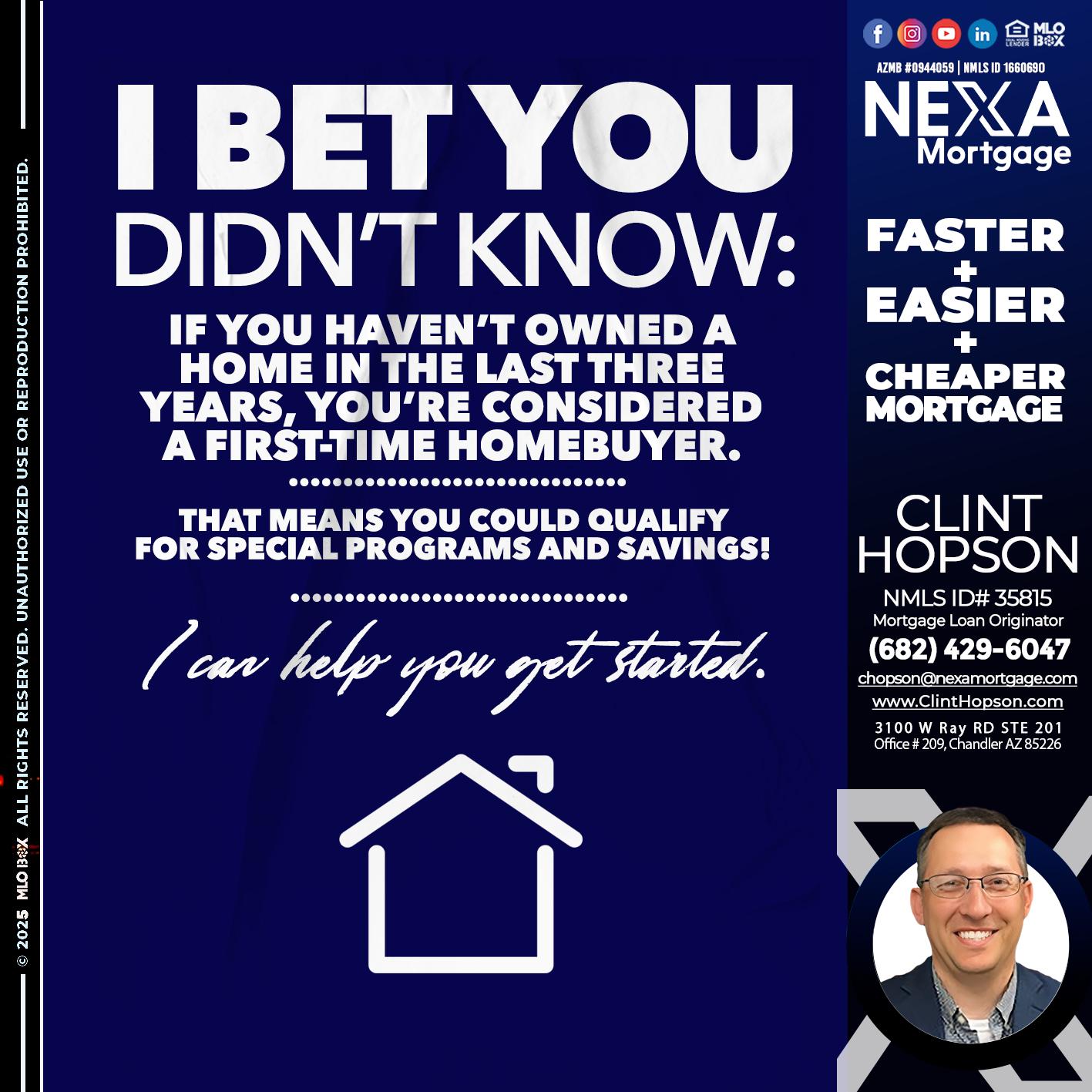 I BET YOU KNOW - Clint Hopson -Mortgage Loan Originator