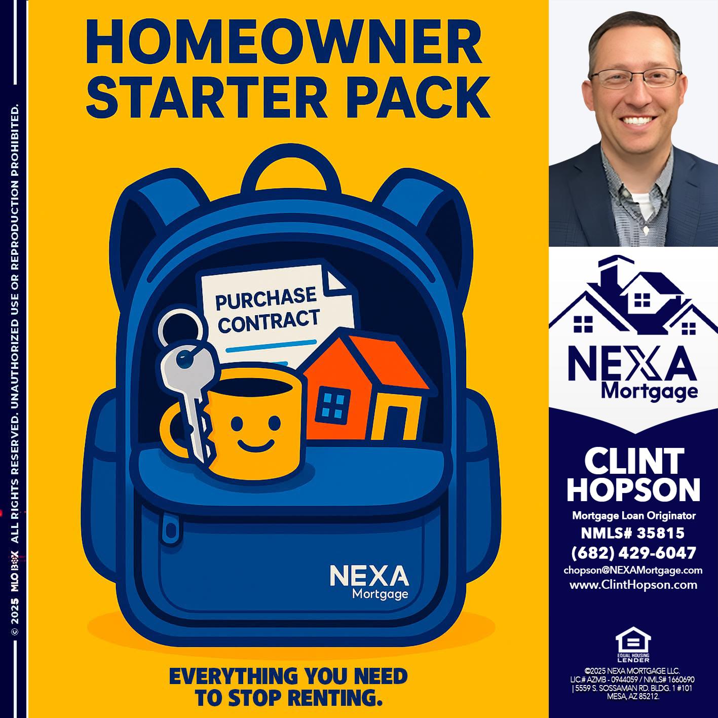 NEED A HOMEOWNER PACK.. - Clint Hopson -Mortgage Loan Originator