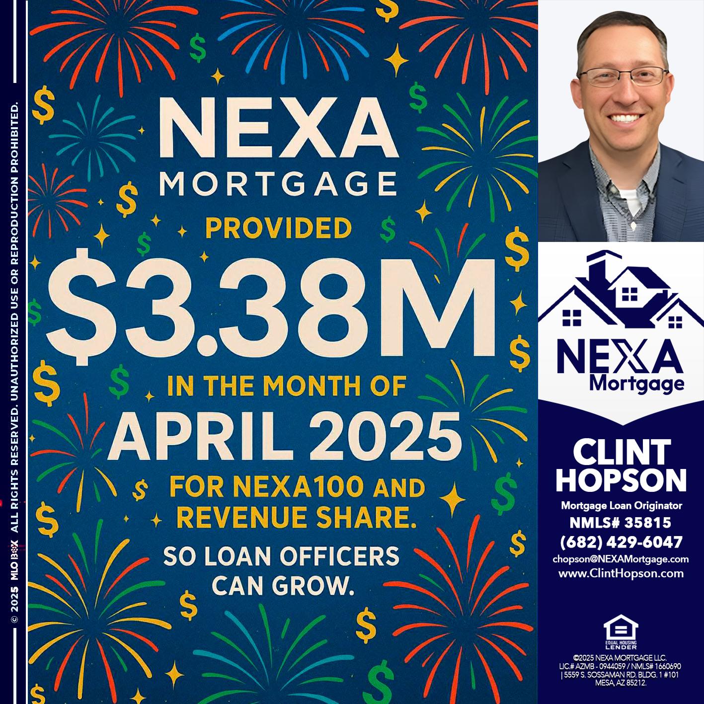 $3.38M - Clint Hopson -Mortgage Loan Originator