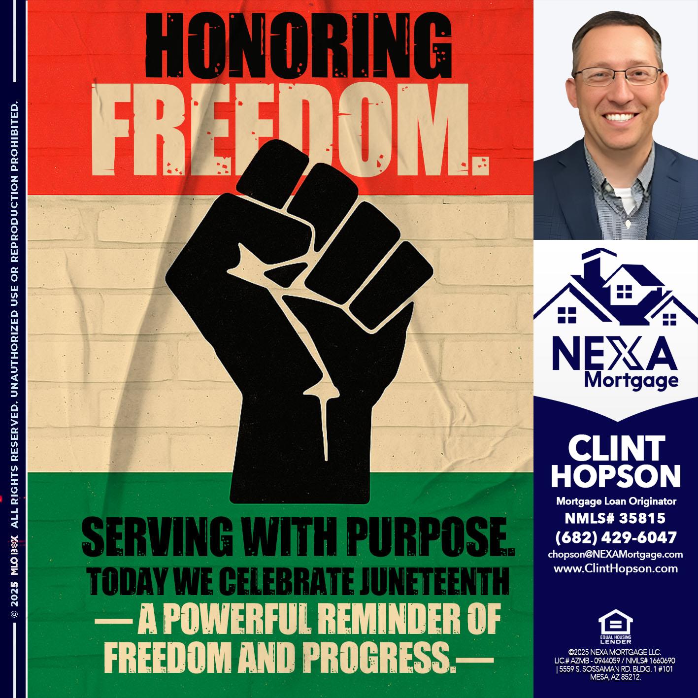 HONORING FREEDOM - Clint Hopson -Mortgage Loan Originator