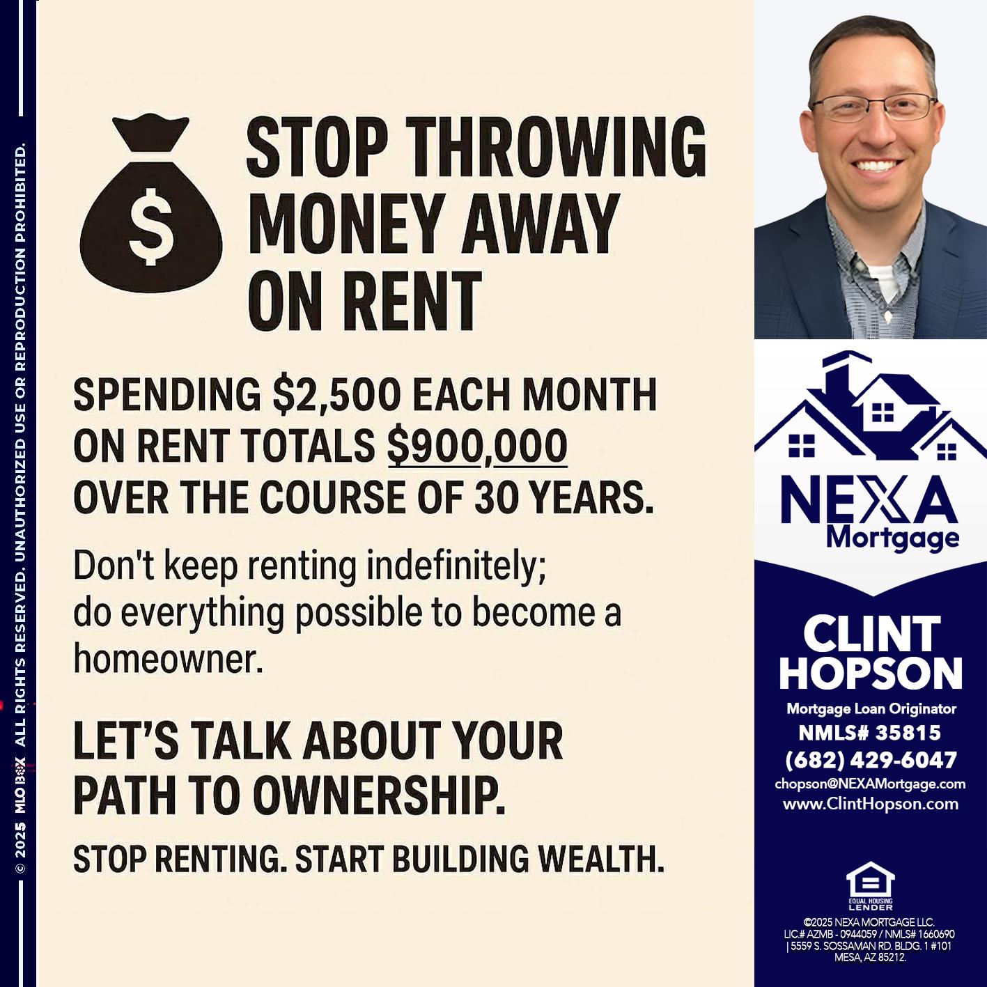 STOP THROWING - Clint Hopson -Mortgage Loan Originator