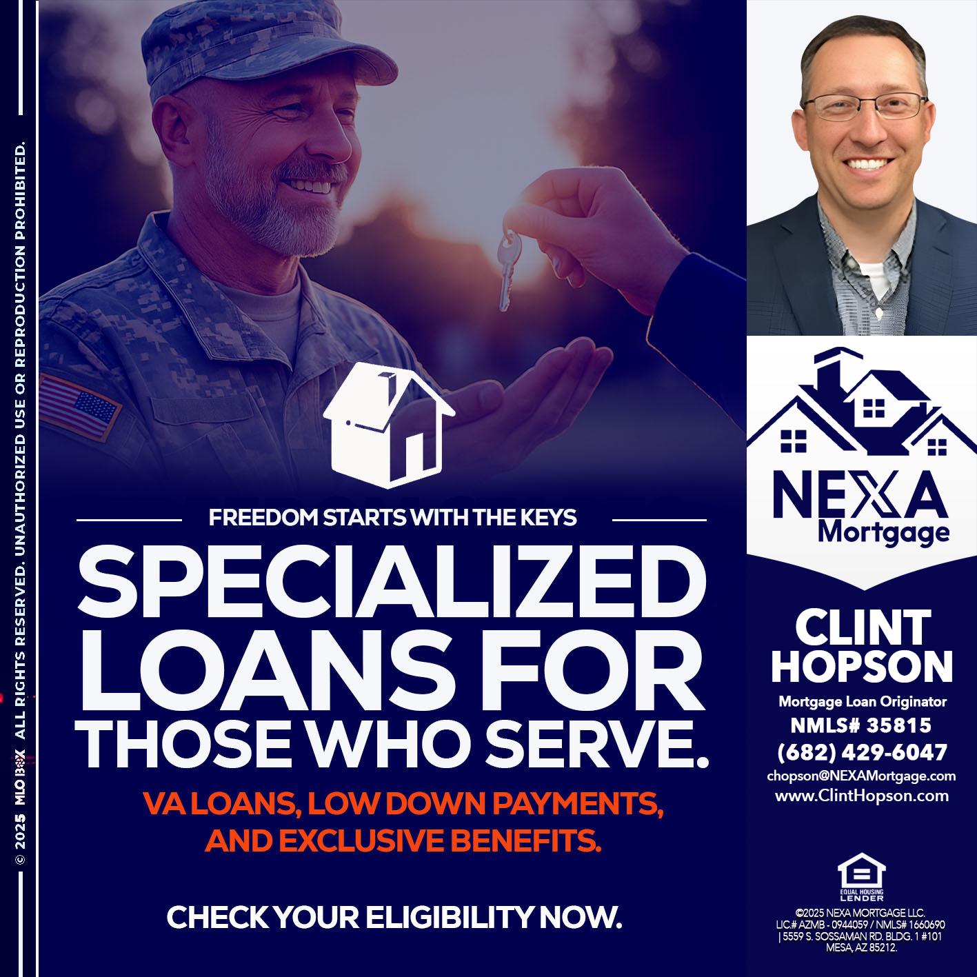 SPECIALIZED LOANS - Clint Hopson -Mortgage Loan Originator