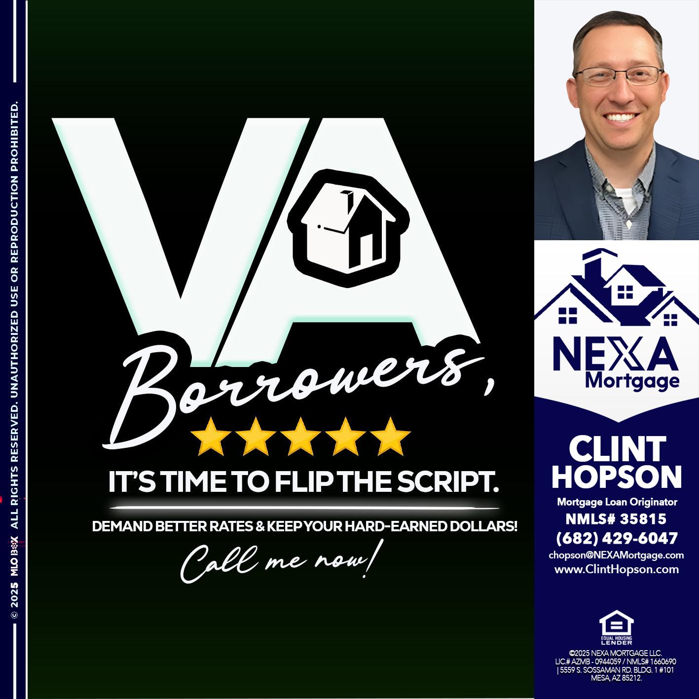 VA BORROWERS - Clint Hopson -Mortgage Loan Originator