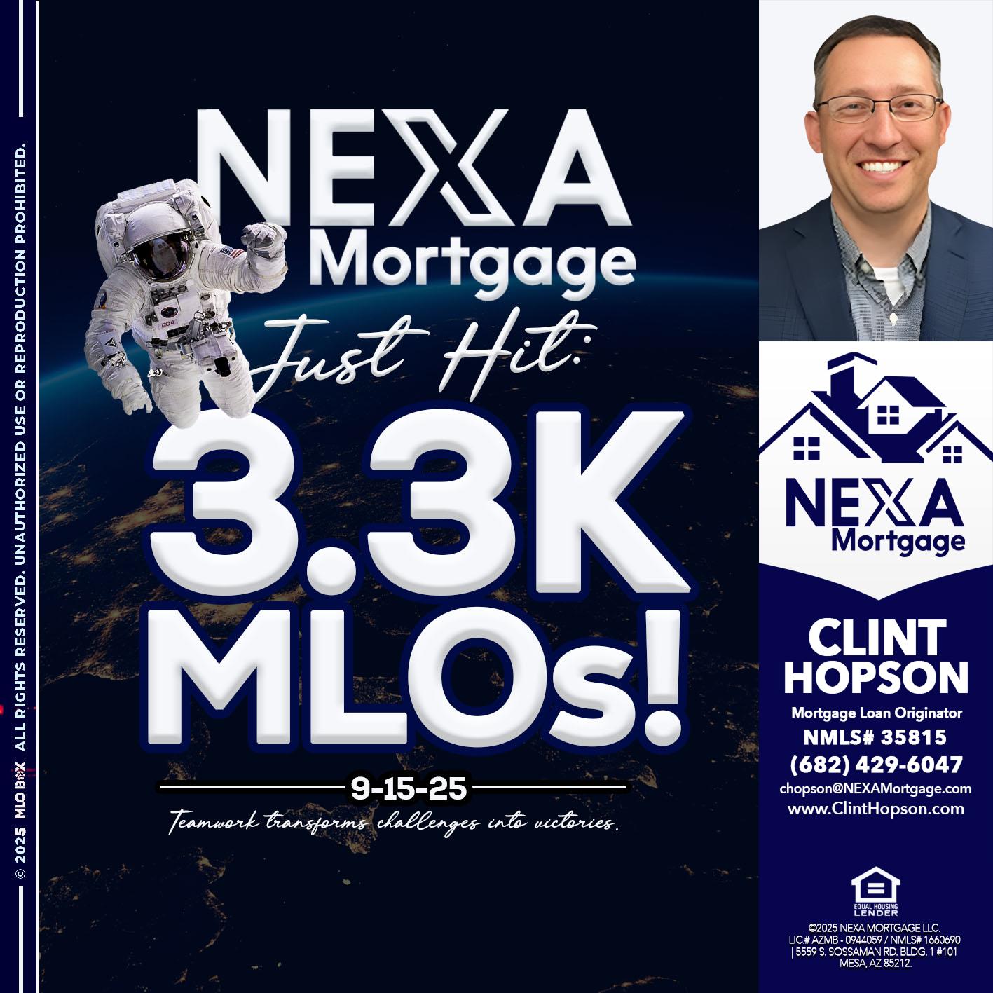 3.3K - Clint Hopson -Mortgage Loan Originator