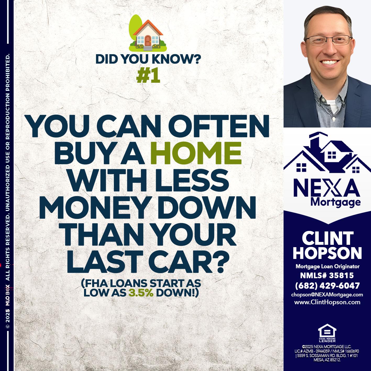 DID YOU KNOW #1 - Clint Hopson -Mortgage Loan Originator