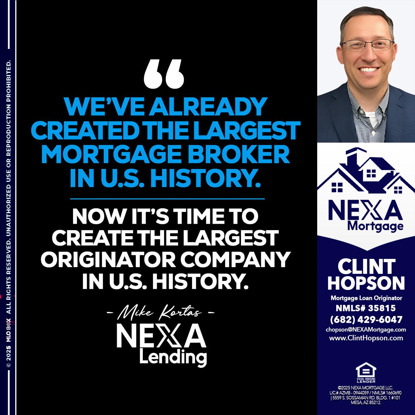 weve already - Clint Hopson -Mortgage Loan Originator