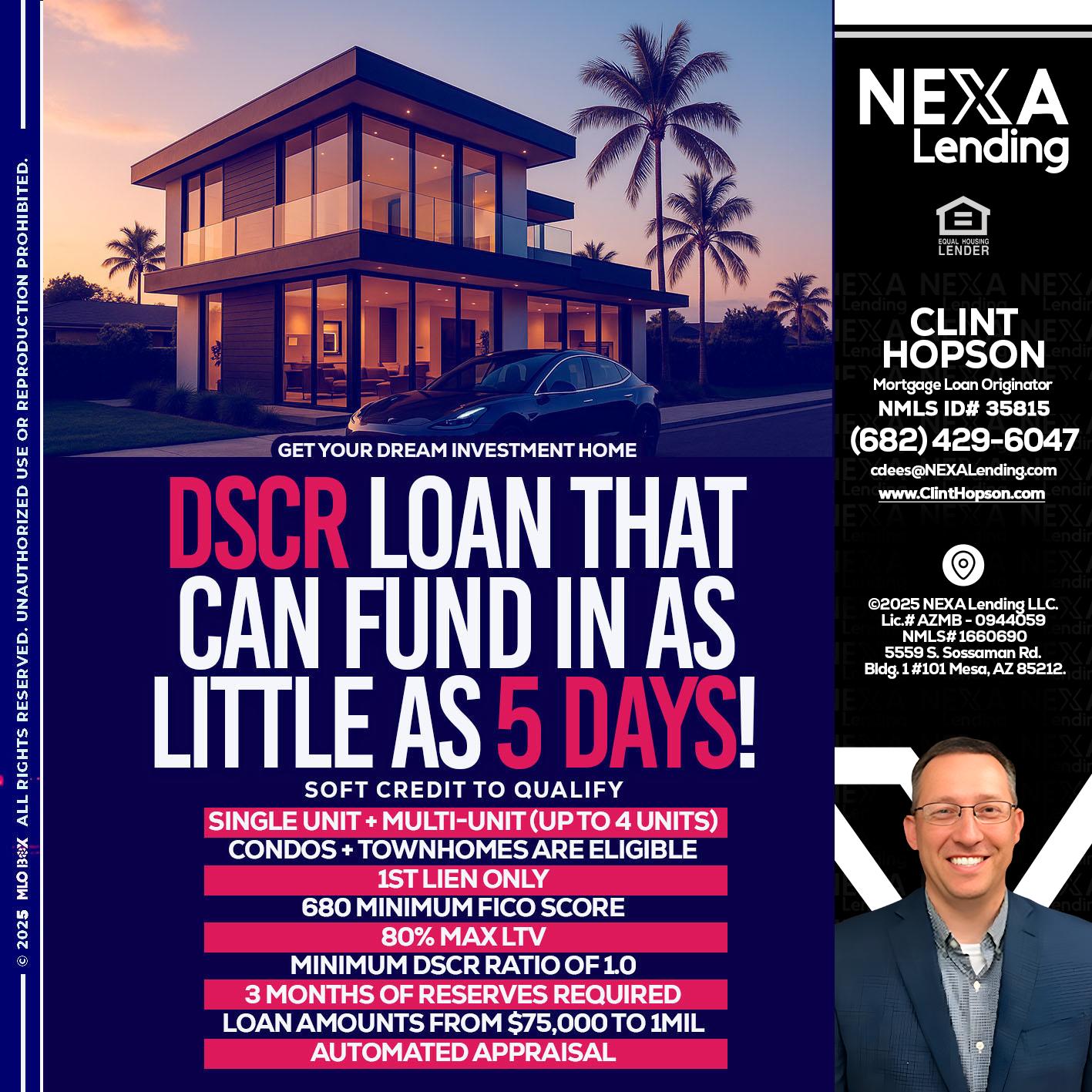 DSCR - Clint Hopson -Mortgage Loan Originator