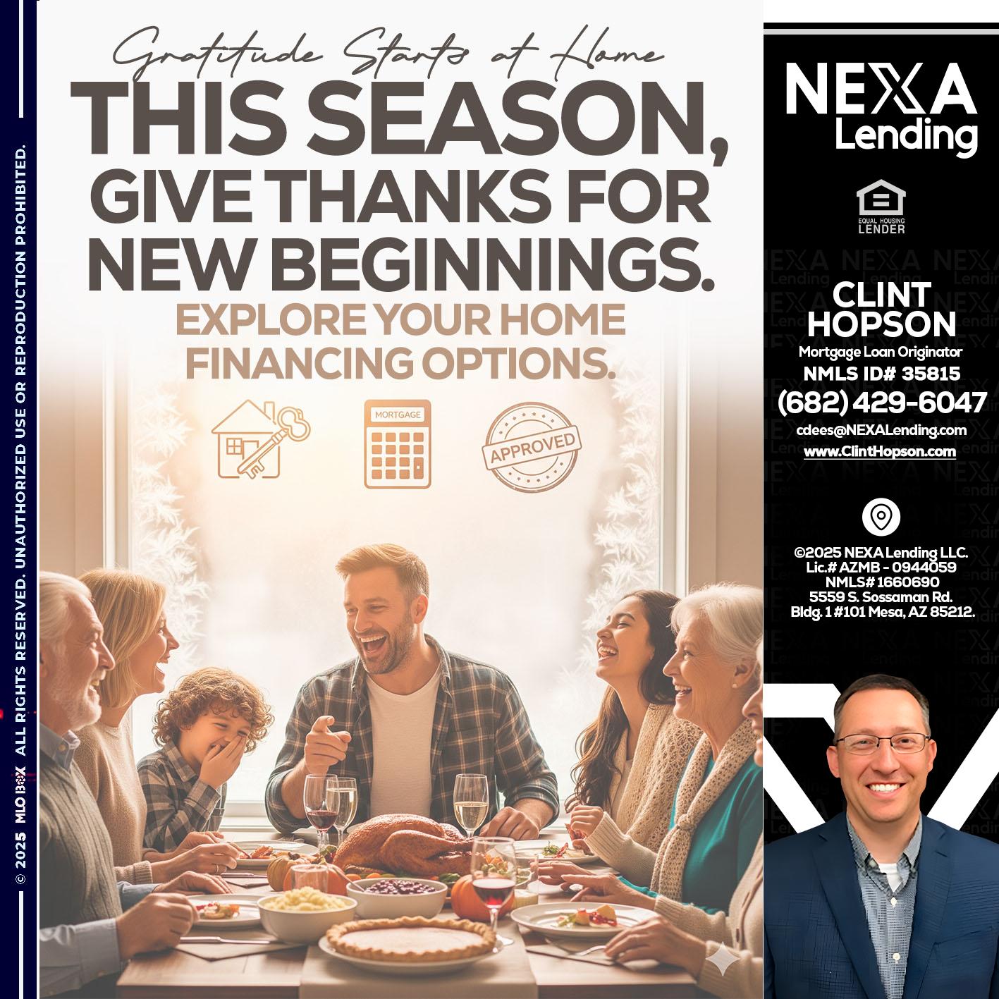 THIS SEASON - Clint Hopson -Mortgage Loan Originator