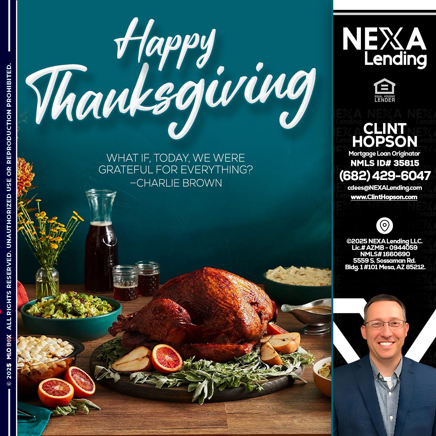happy Thanksgiving - Clint Hopson -Mortgage Loan Originator