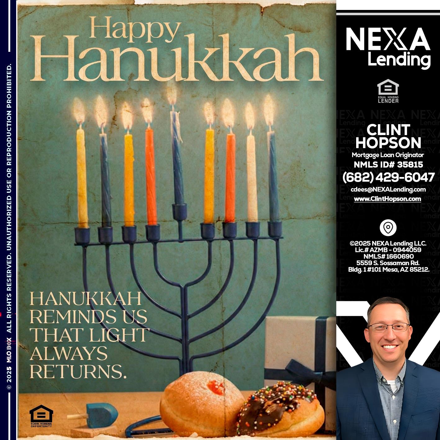 HAPPY HANUKKAH - Clint Hopson -Mortgage Loan Originator