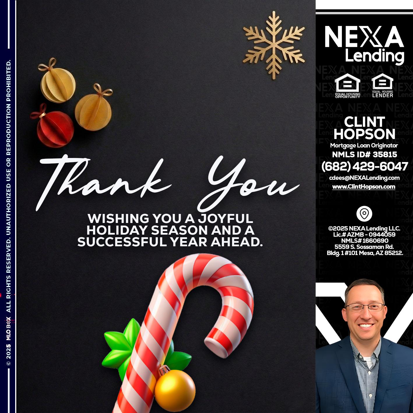 THANK YOU - Clint Hopson -Mortgage Loan Originator
