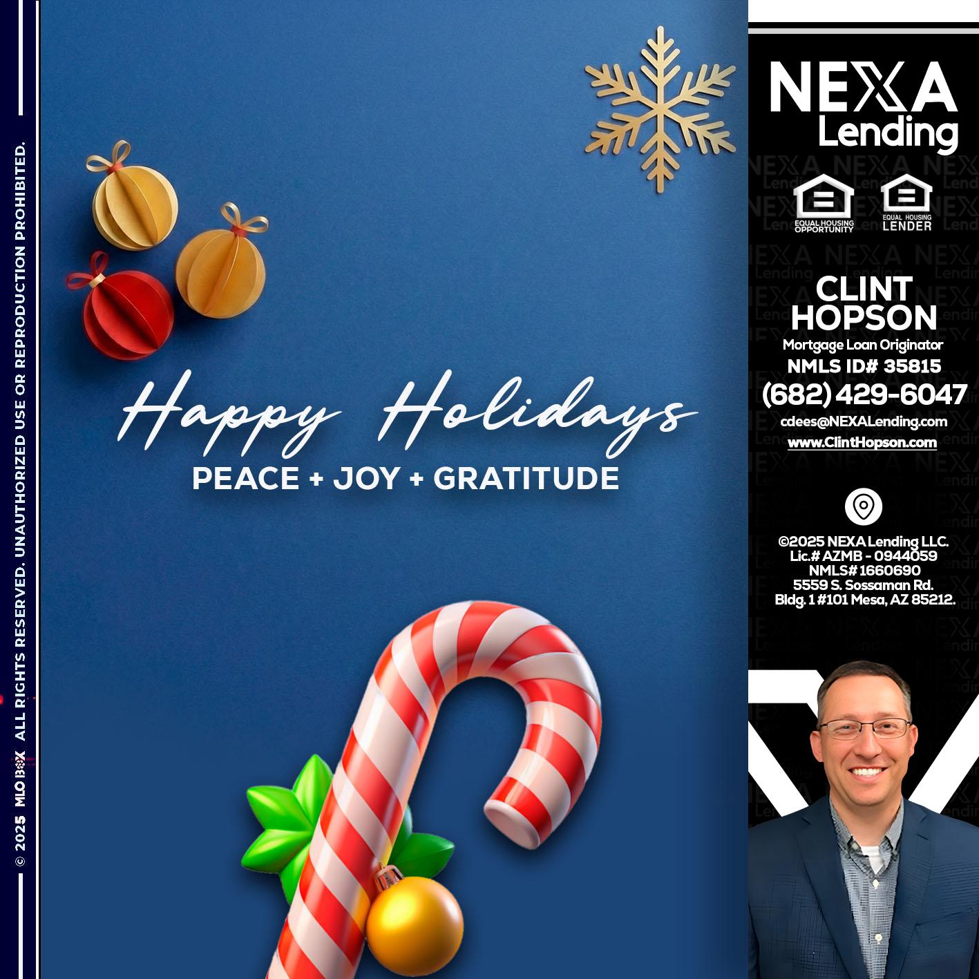 HAPPY HOLIDAYS - Clint Hopson -Mortgage Loan Originator