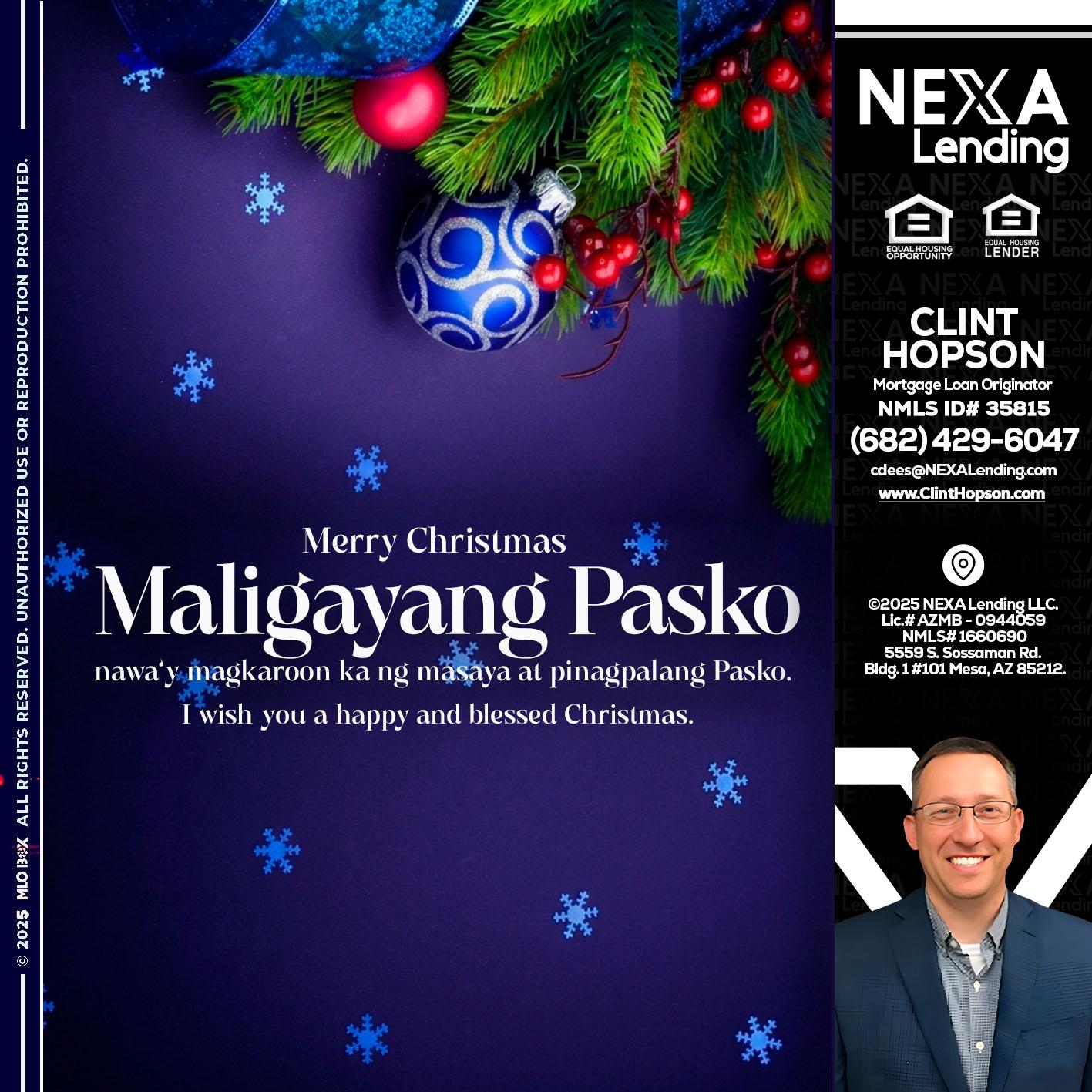 Maligayang Pasko - Clint Hopson -Mortgage Loan Originator