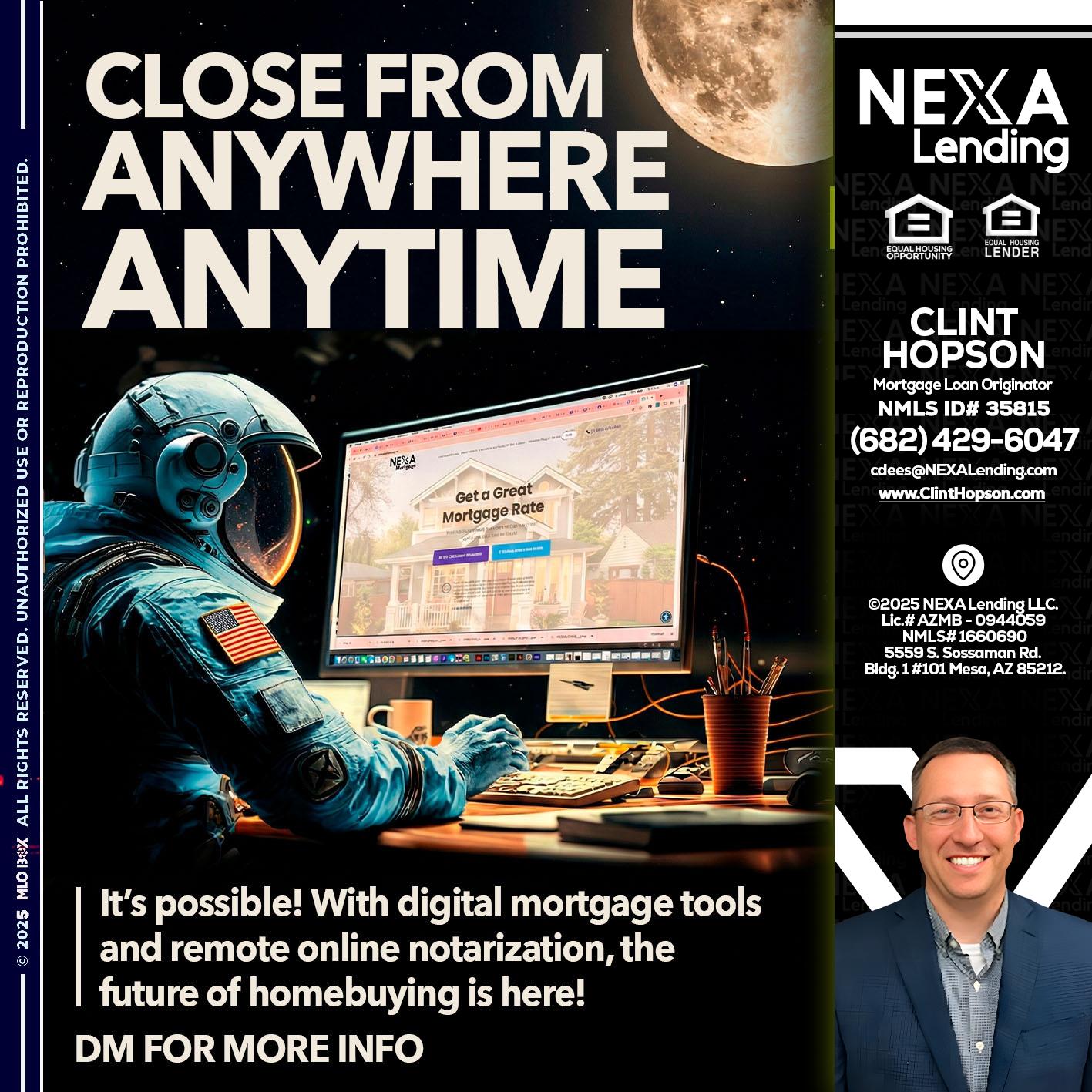 close from - Clint Hopson -Mortgage Loan Originator