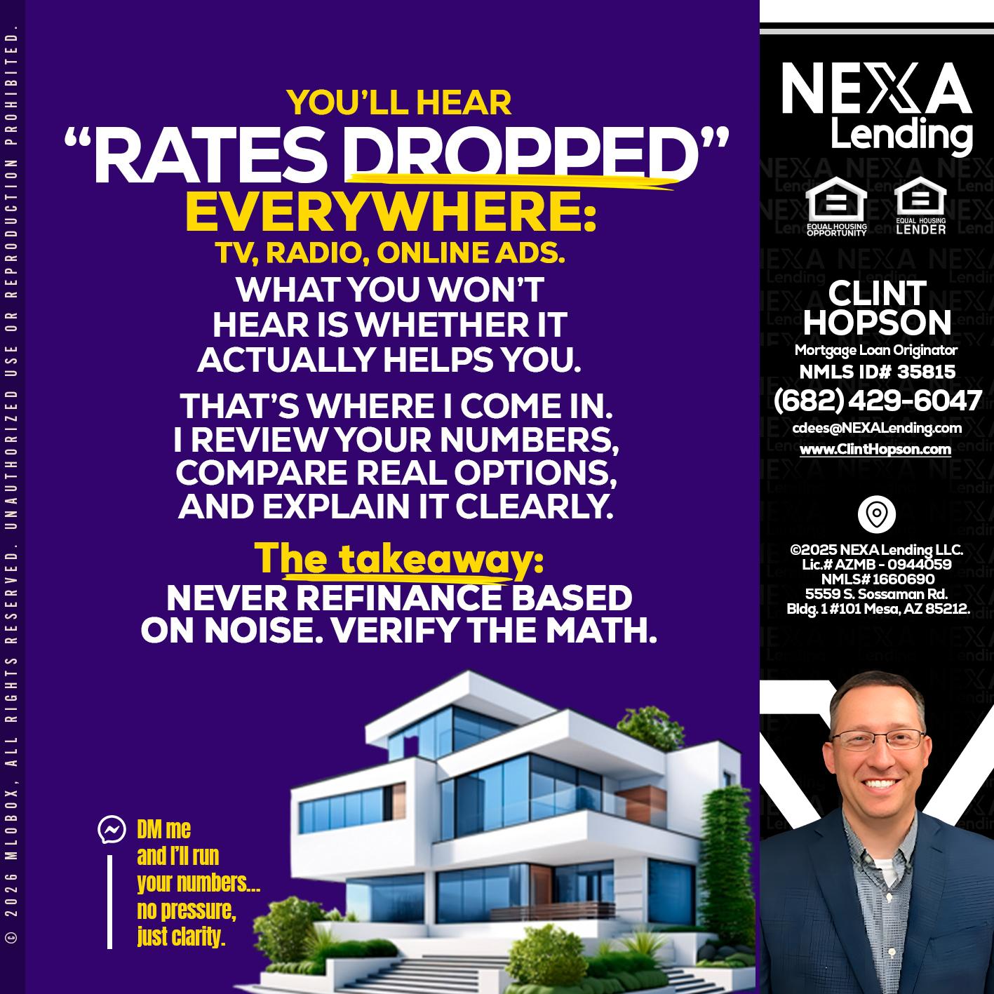 RATES DOPPED - Clint Hopson -Mortgage Loan Originator