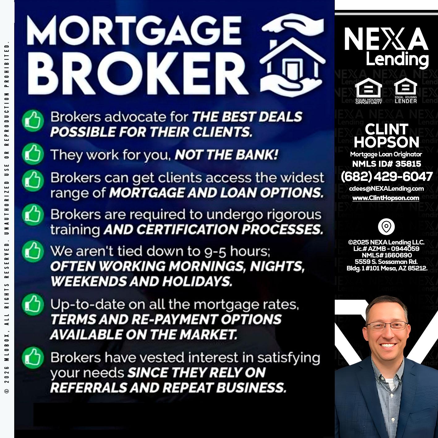 MORTGAGE BROKER - Clint Hopson -Mortgage Loan Originator