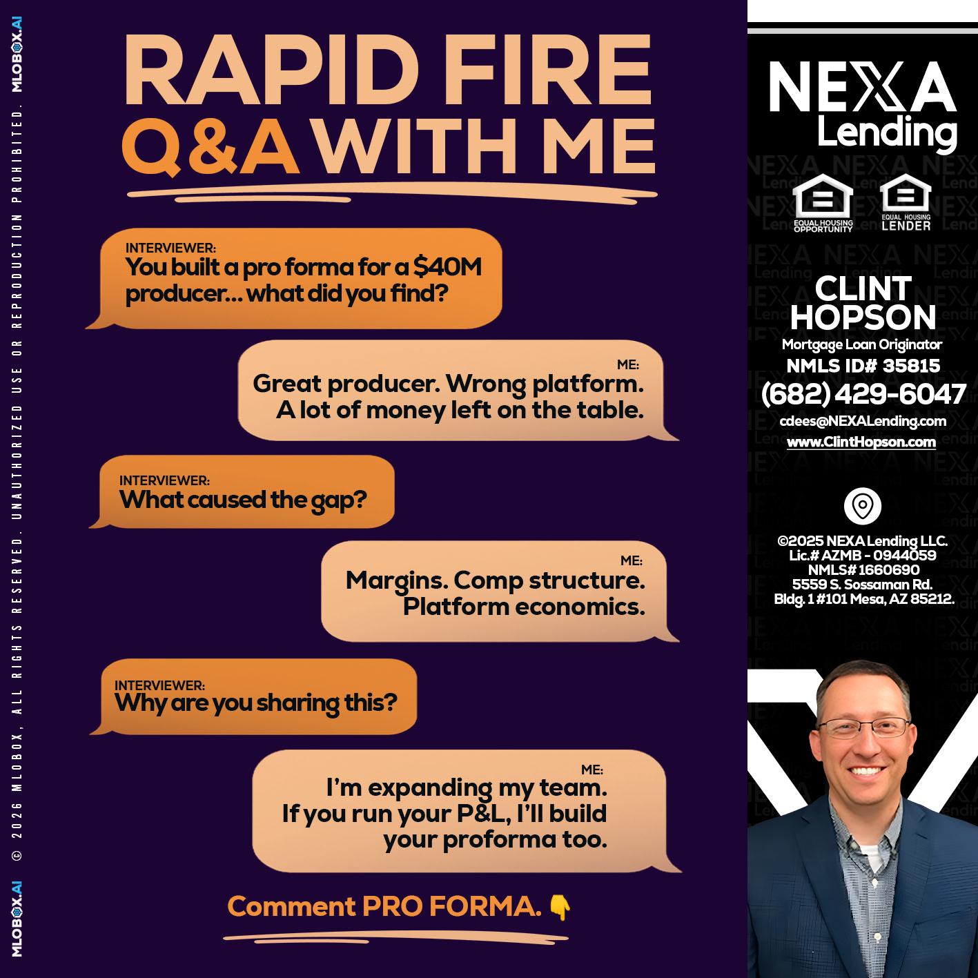 RAPID FIRE - Clint Hopson -Mortgage Loan Originator