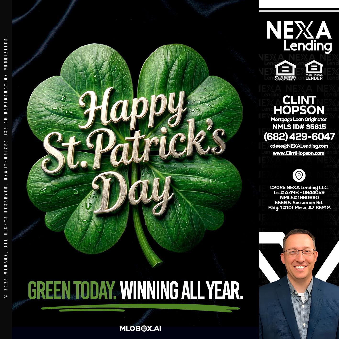 happy st. Patricks day - Clint Hopson -Mortgage Loan Originator