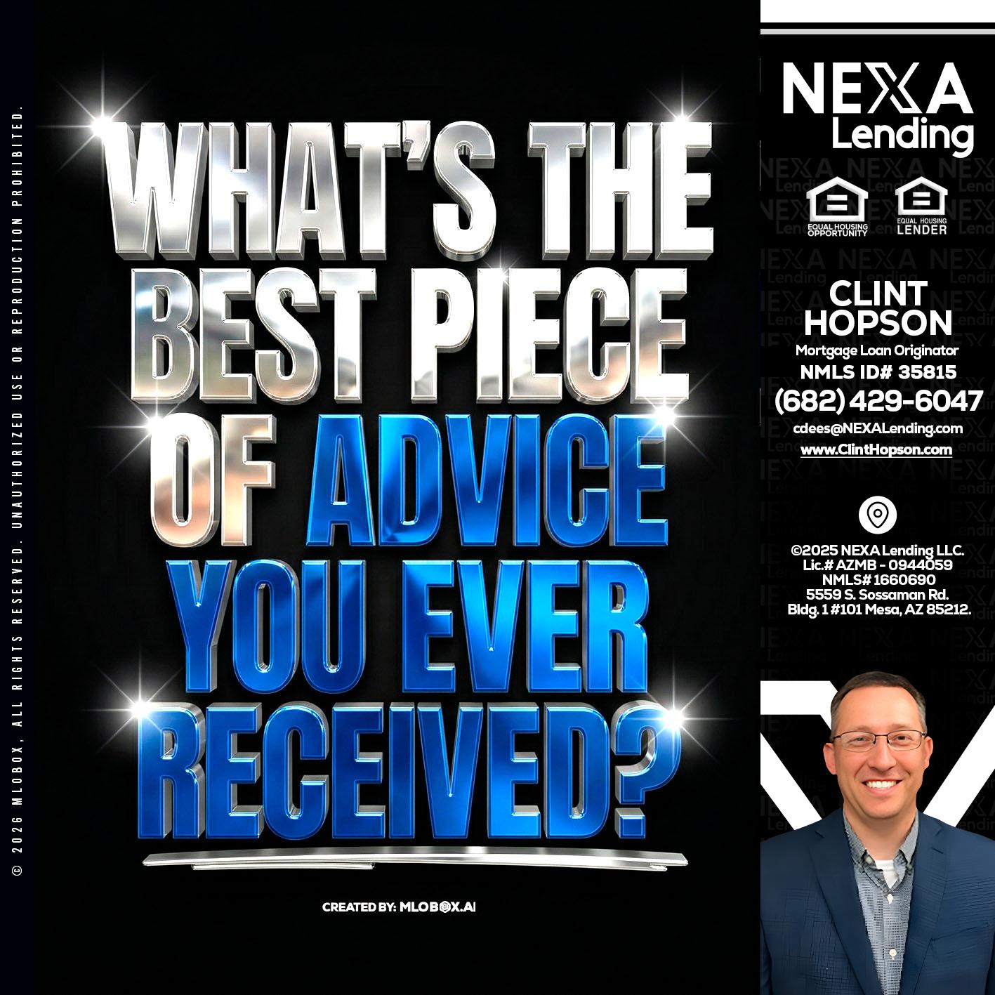 WHATS THE BEST - Clint Hopson -Mortgage Loan Originator