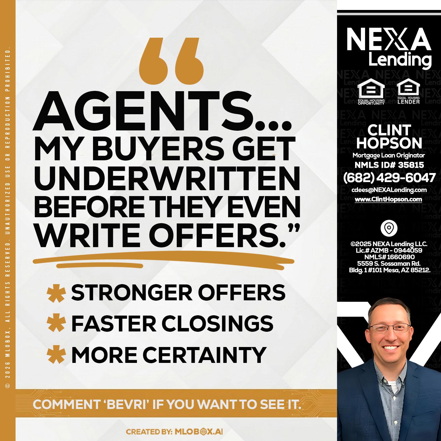 agents - Clint Hopson -Mortgage Loan Originator