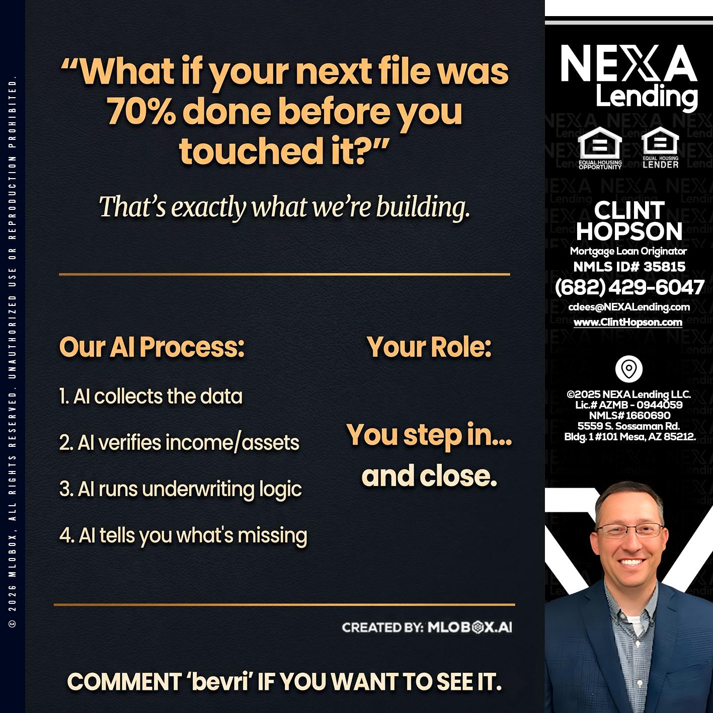 WHAT IF YOUR - Clint Hopson -Mortgage Loan Originator