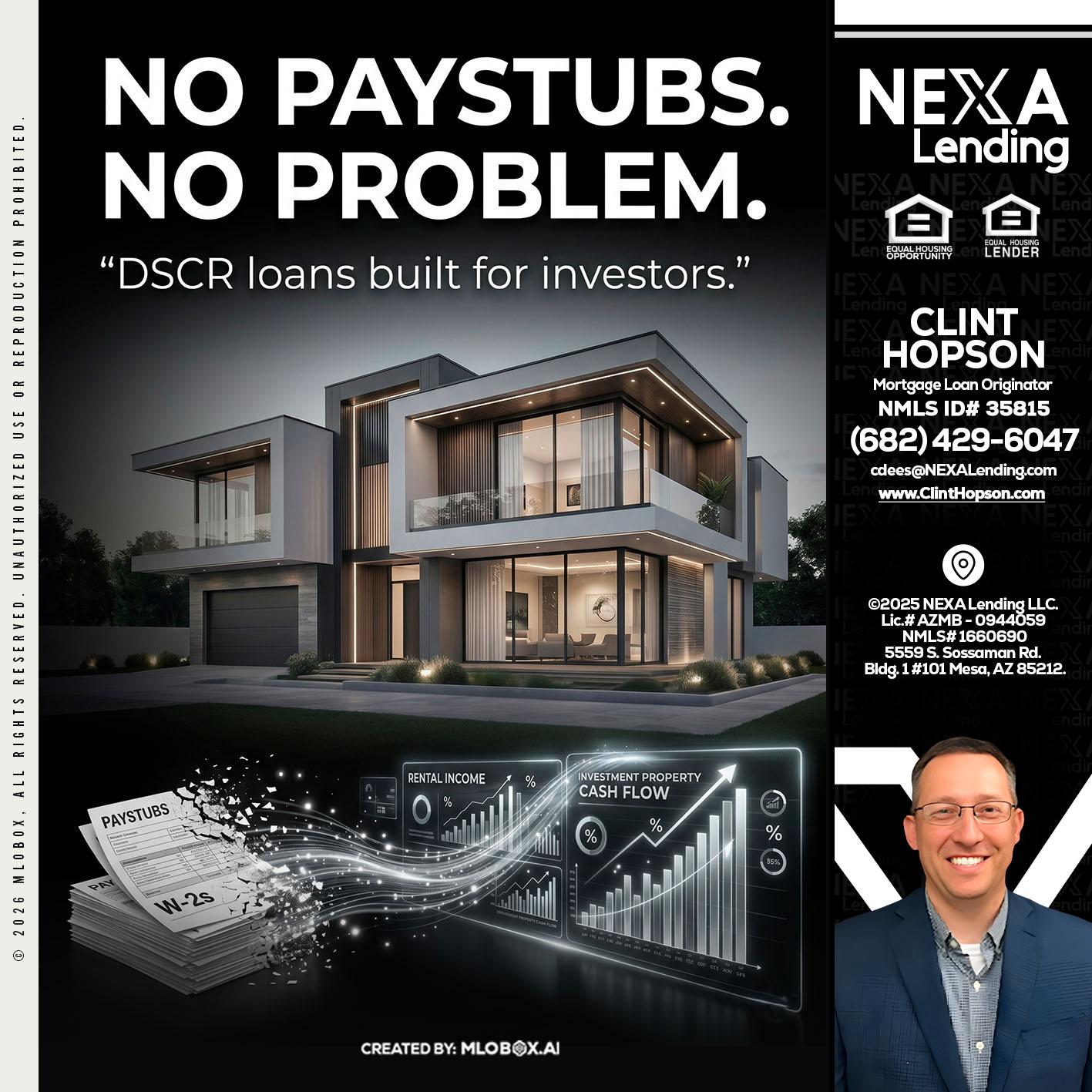 no paystub - Clint Hopson -Mortgage Loan Originator
