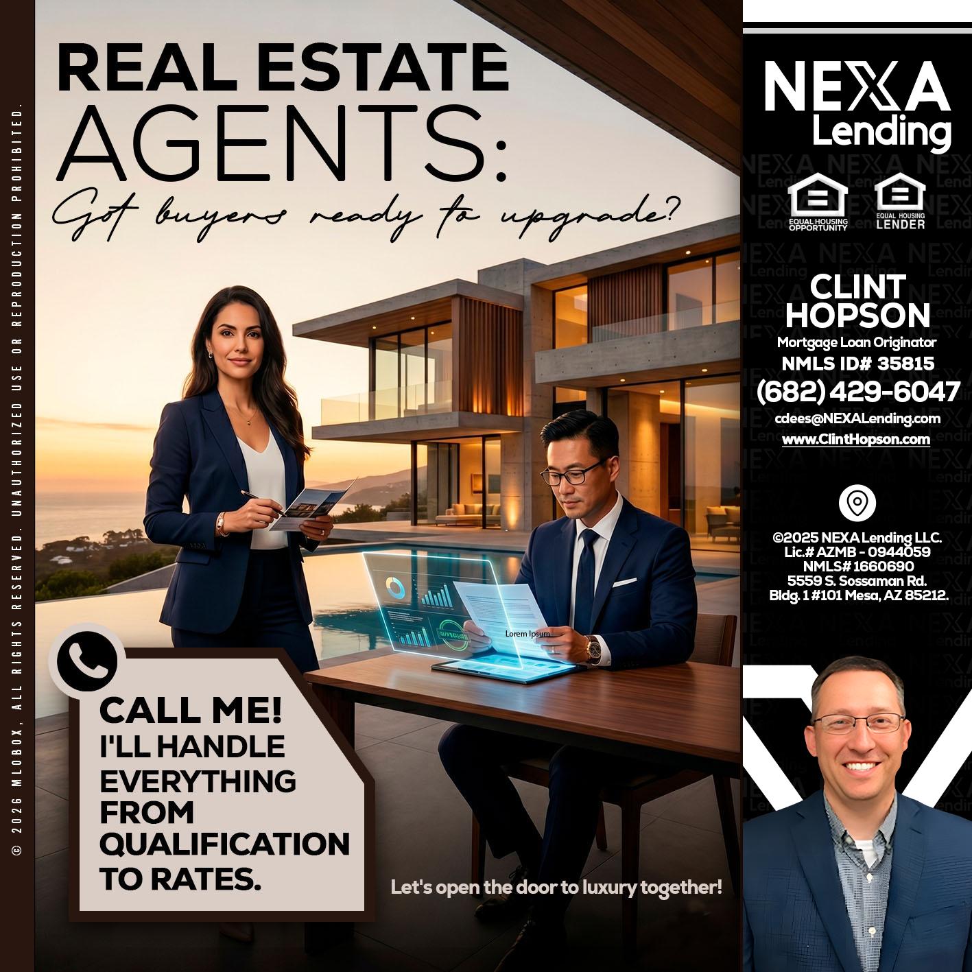 REAL ESTATE AGENTS - Clint Hopson -Mortgage Loan Originator