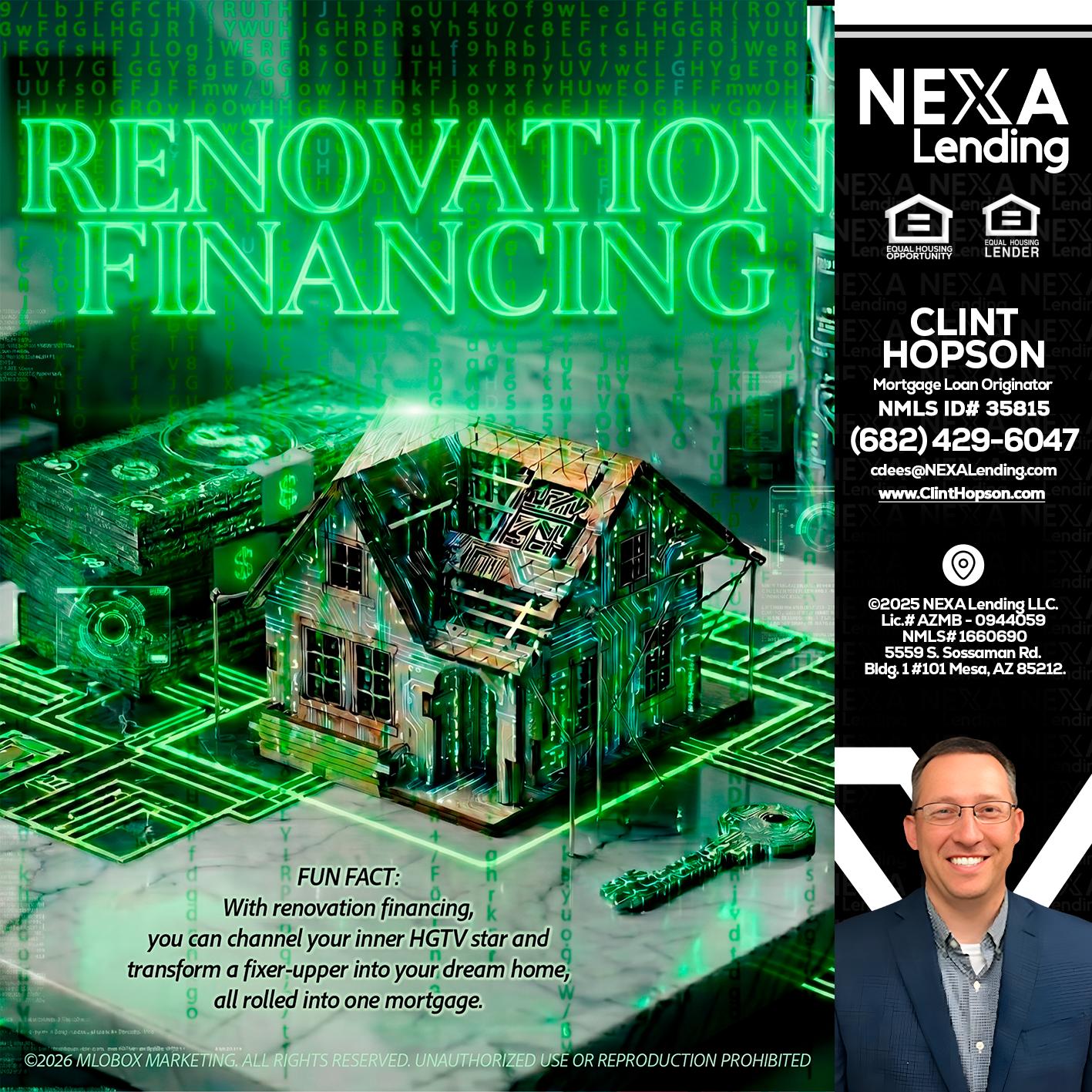 RENOVATION FINANCING - Clint Hopson -Mortgage Loan Originator
