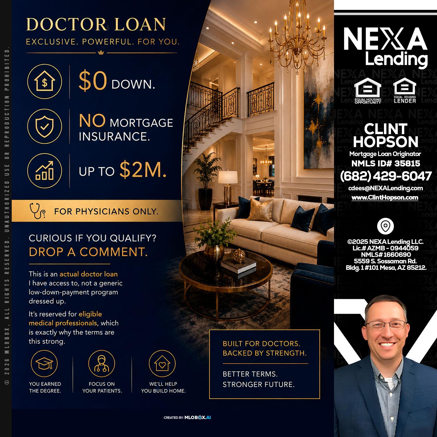 DOCTOR LOANS - Clint Hopson -Mortgage Loan Originator
