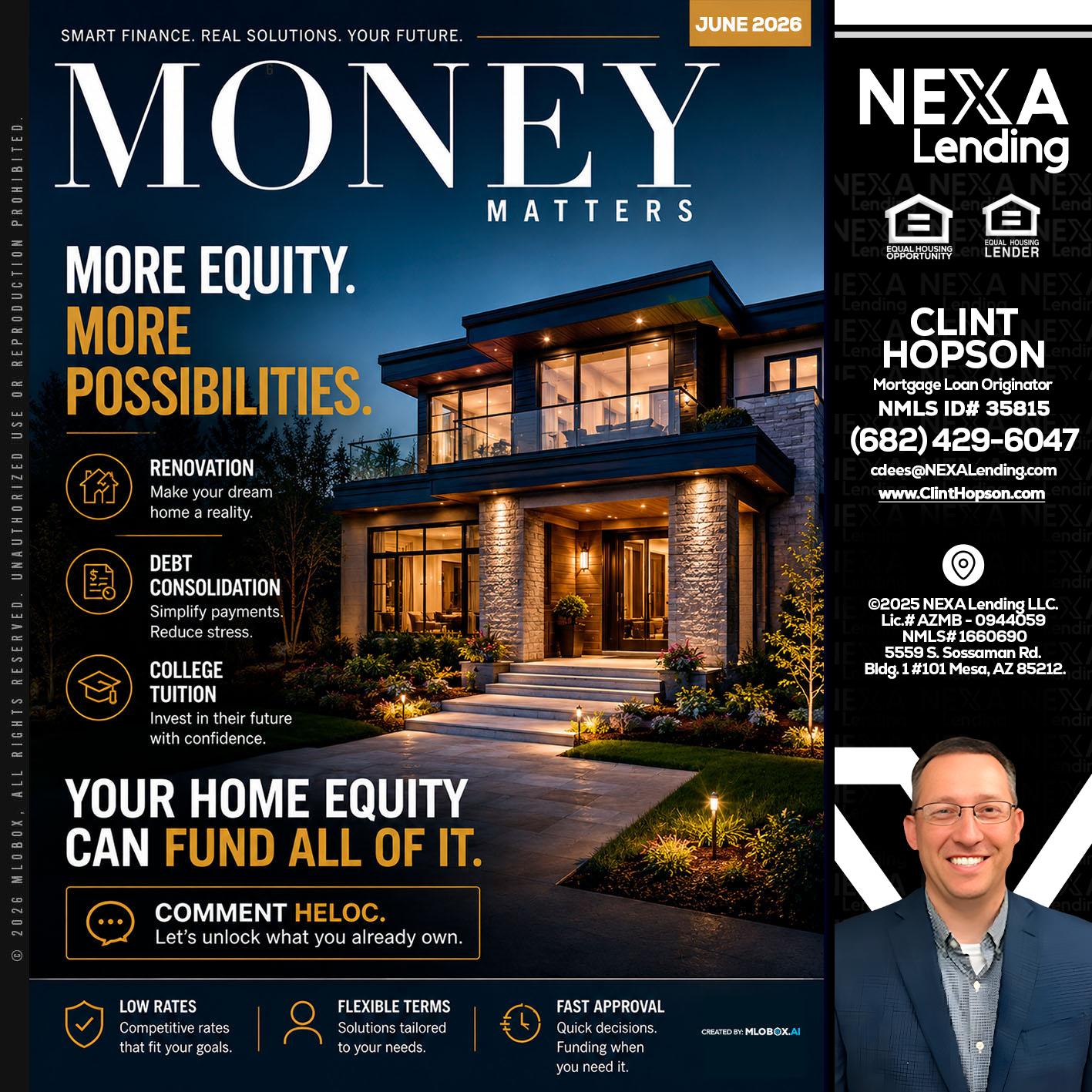 MONEY MATTERS - Clint Hopson -Mortgage Loan Originator