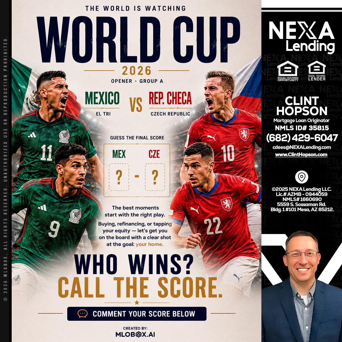 WORLD CUP 2026 - Clint Hopson -Mortgage Loan Originator