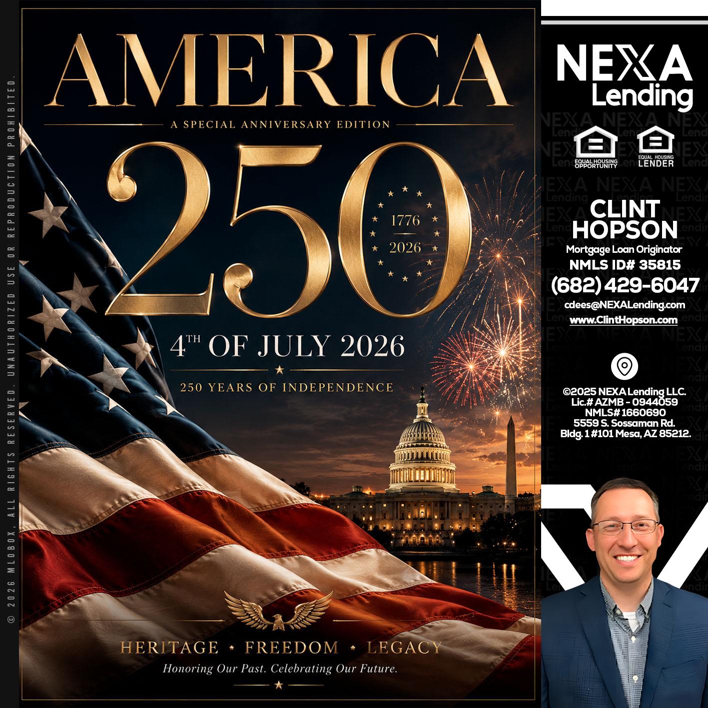 AMERICA 250 TH - Clint Hopson -Mortgage Loan Originator