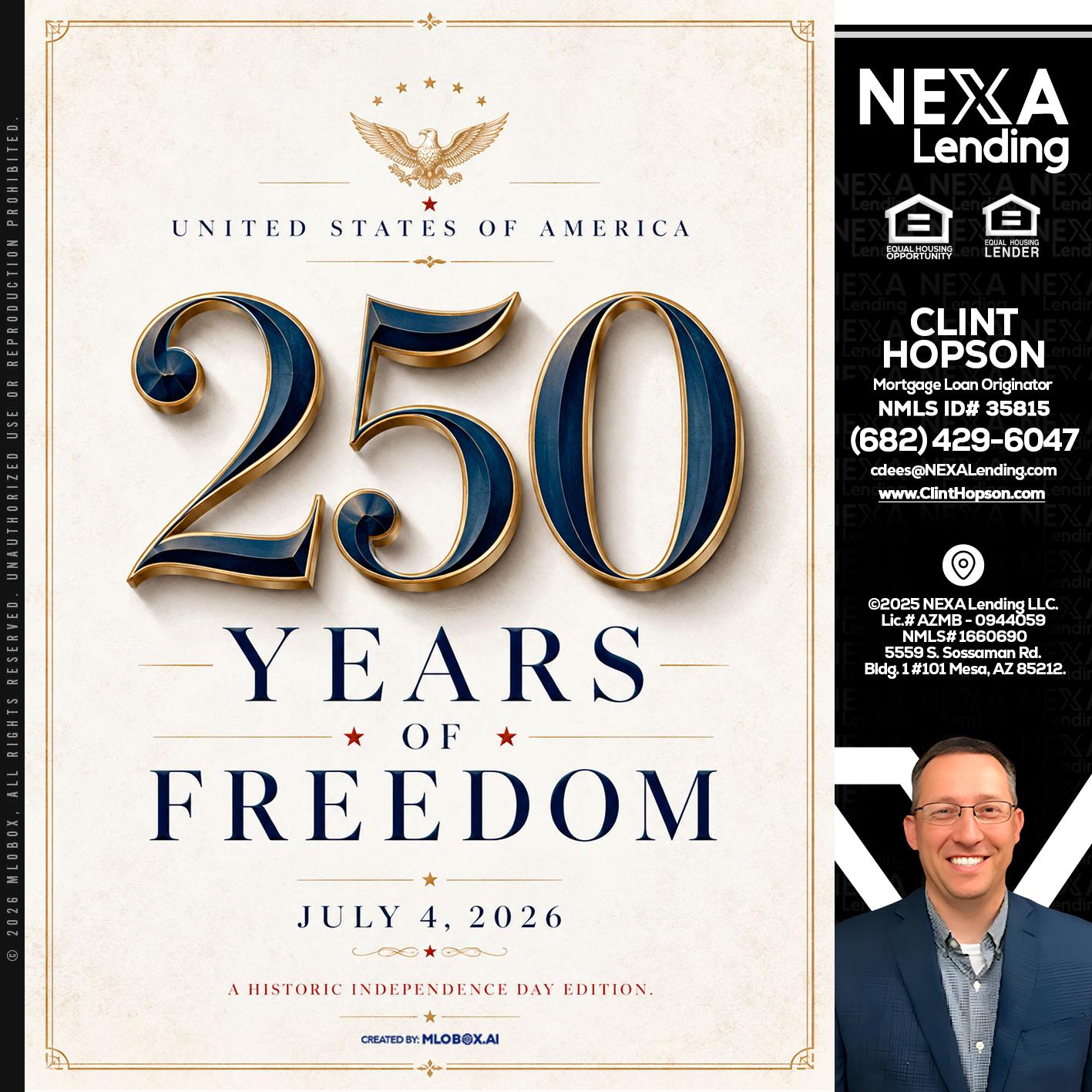 250 YEARS - Clint Hopson -Mortgage Loan Originator
