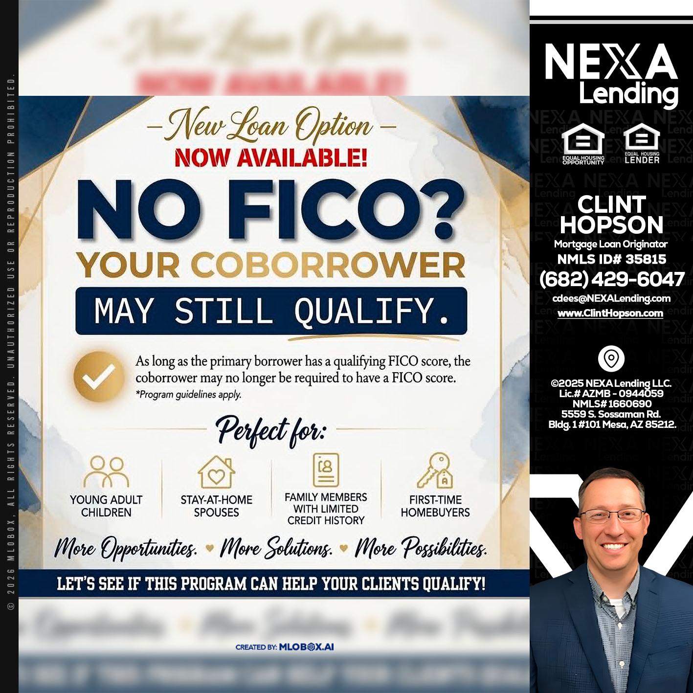 NO FICO? - Clint Hopson -Mortgage Loan Originator
