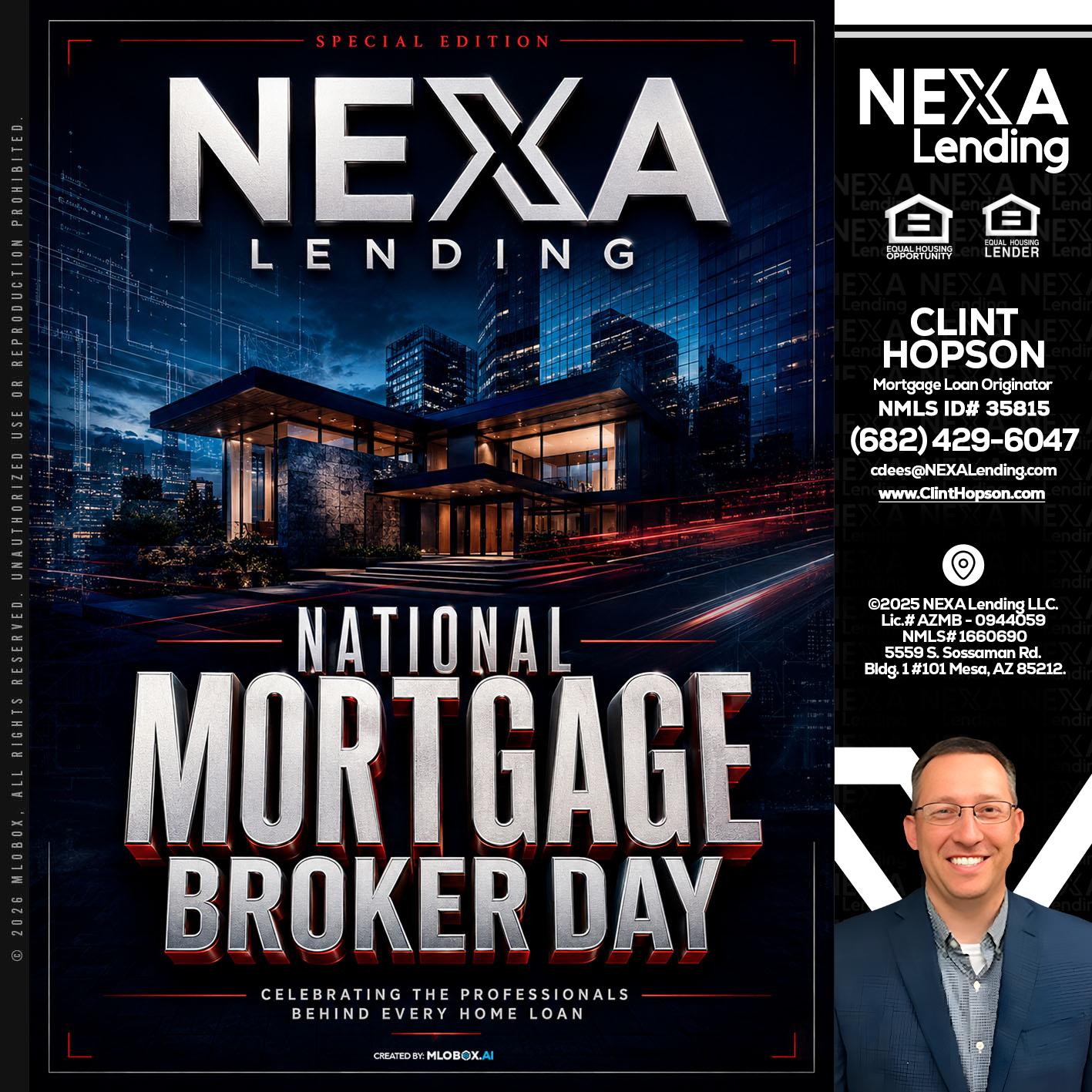 NATIONAL MORTGAGE BROKER DAY - Clint Hopson -Mortgage Loan Originator