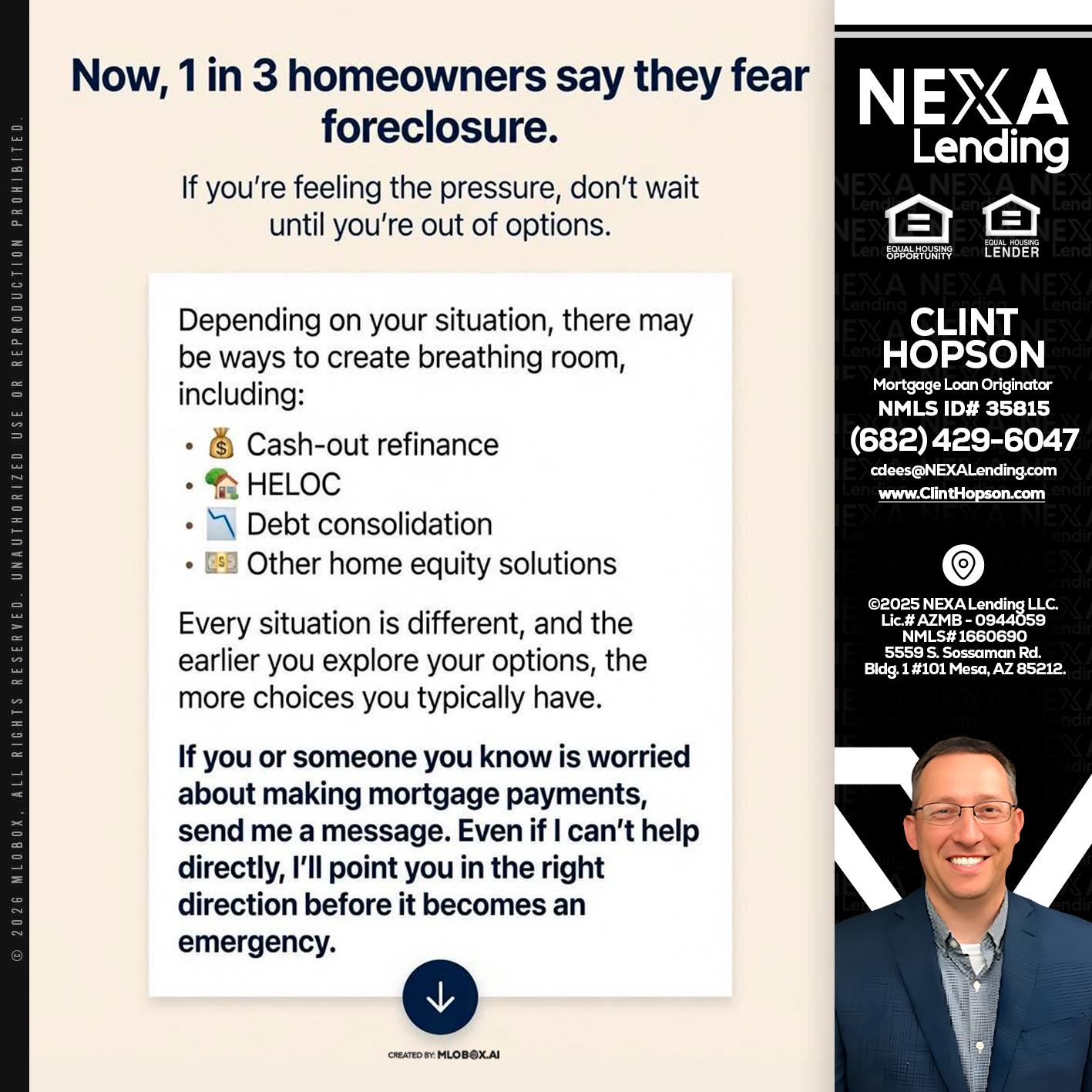 NOW, 1 IN 3 - Clint Hopson -Mortgage Loan Originator